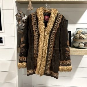 Suede Faux Fur coat